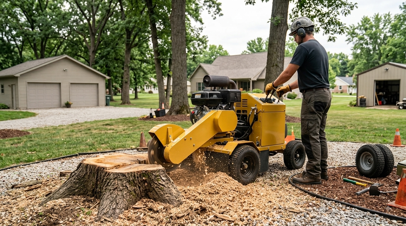 Stump grinding background